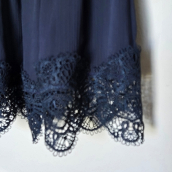 Ted Baker Omarri Lace-Trimmed Peplum Top Blue Unconventional Lace - Picture 7 of 7